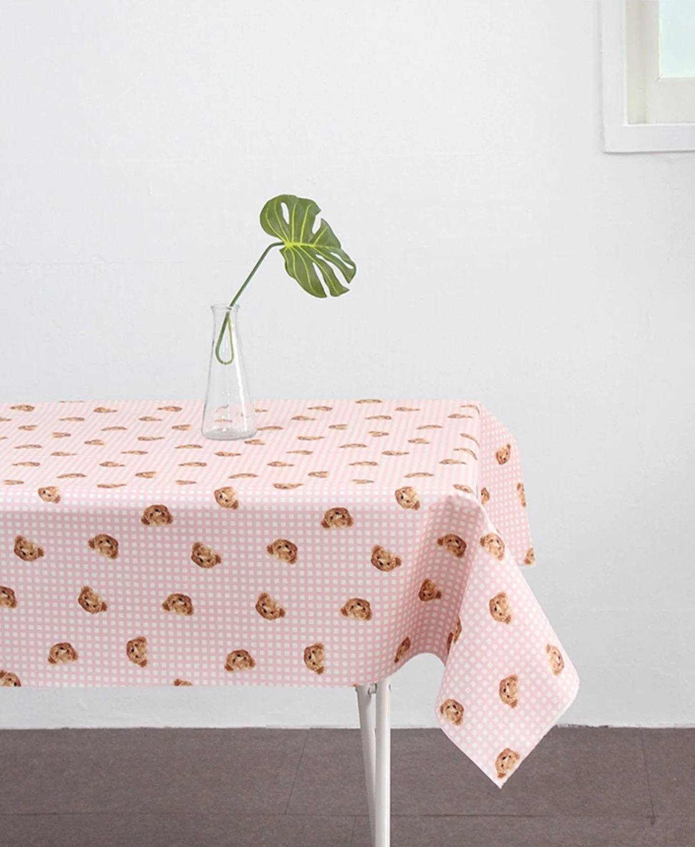Bear Checkered Matte Laminated Cotton Waterproof Fabric - In Two Colors - Quality Korean Fabric by the yard / 54445
