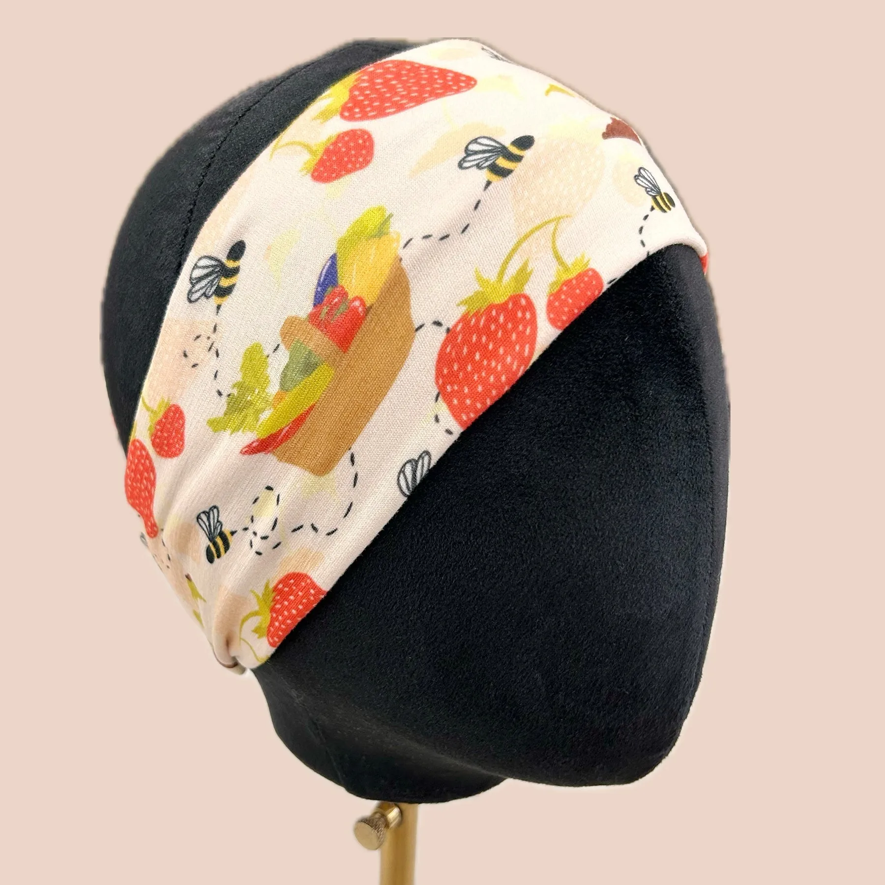 Bee's Strawberry Picnic Stretch Headband