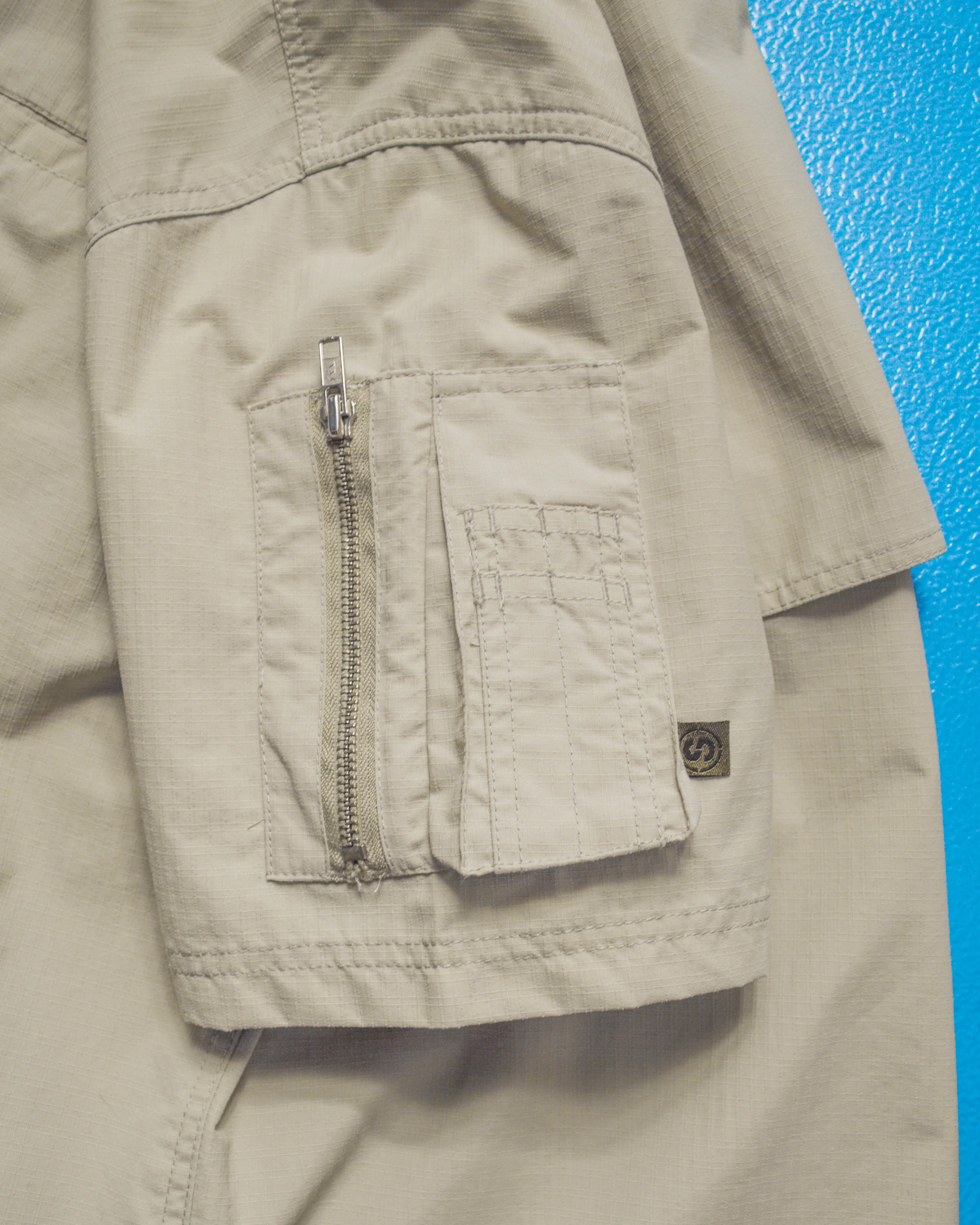 Beige Surplus Ripstop Zip Up Shirt (M~L)