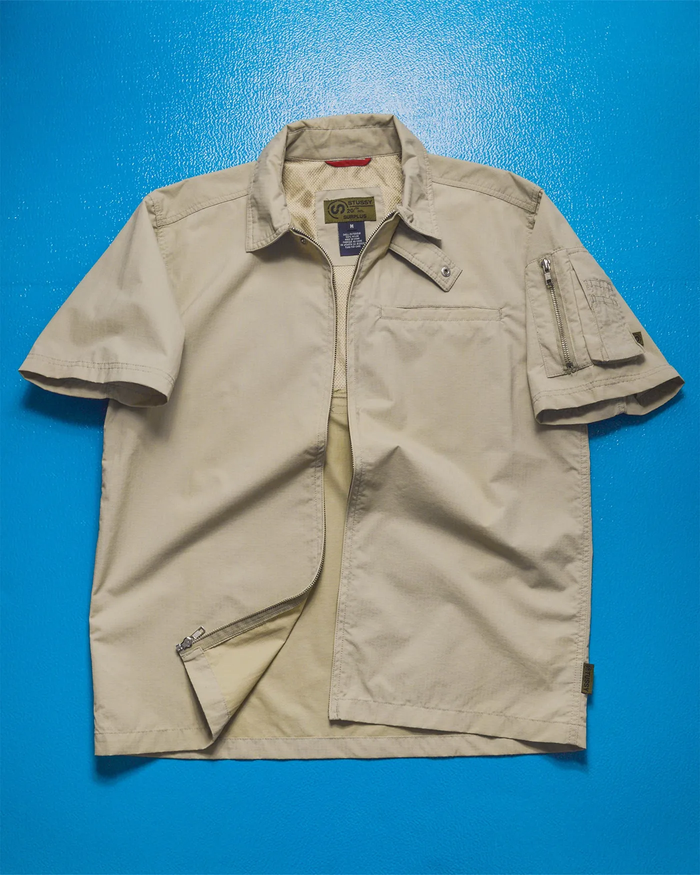 Beige Surplus Ripstop Zip Up Shirt (M~L)