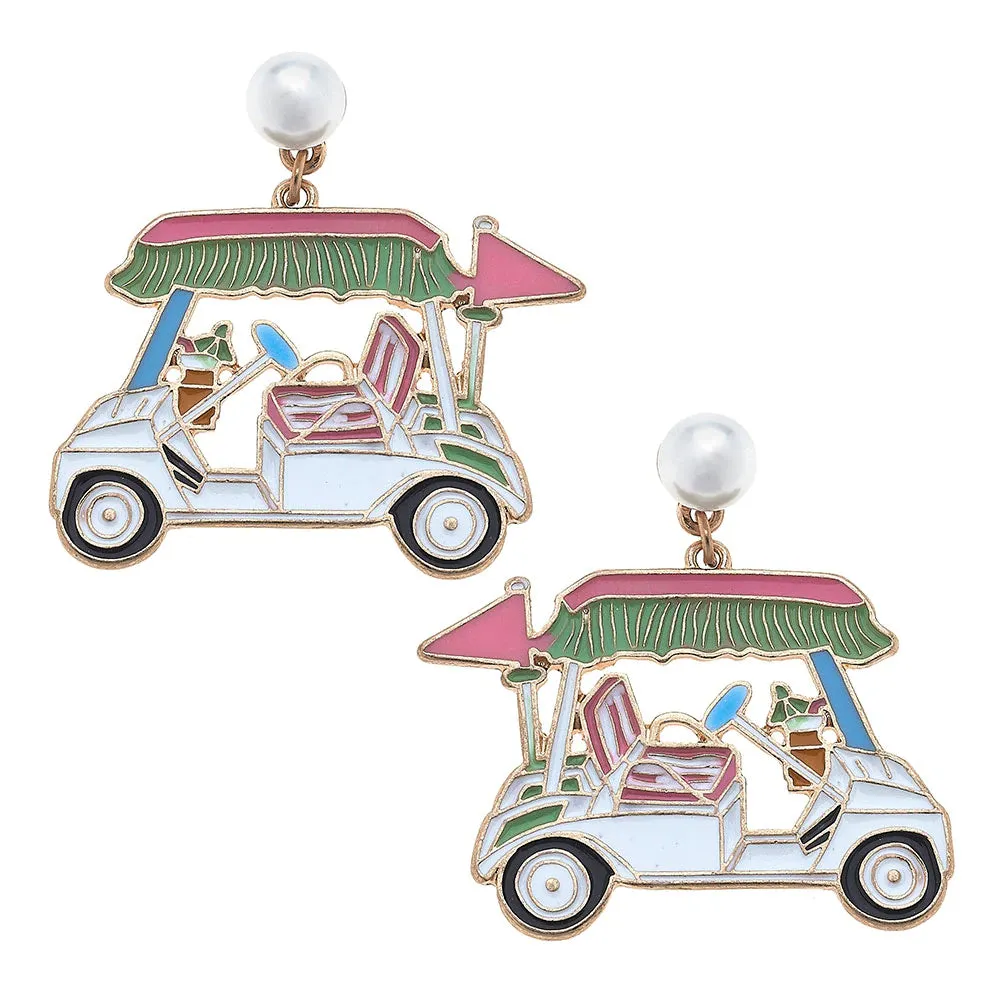 Bella Enamel Golf Cart Earrings