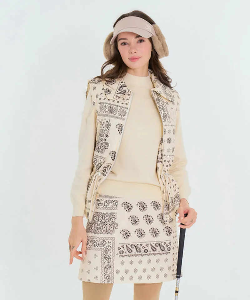 BENECIA 12 Bandana Quilted Vest - Ivory