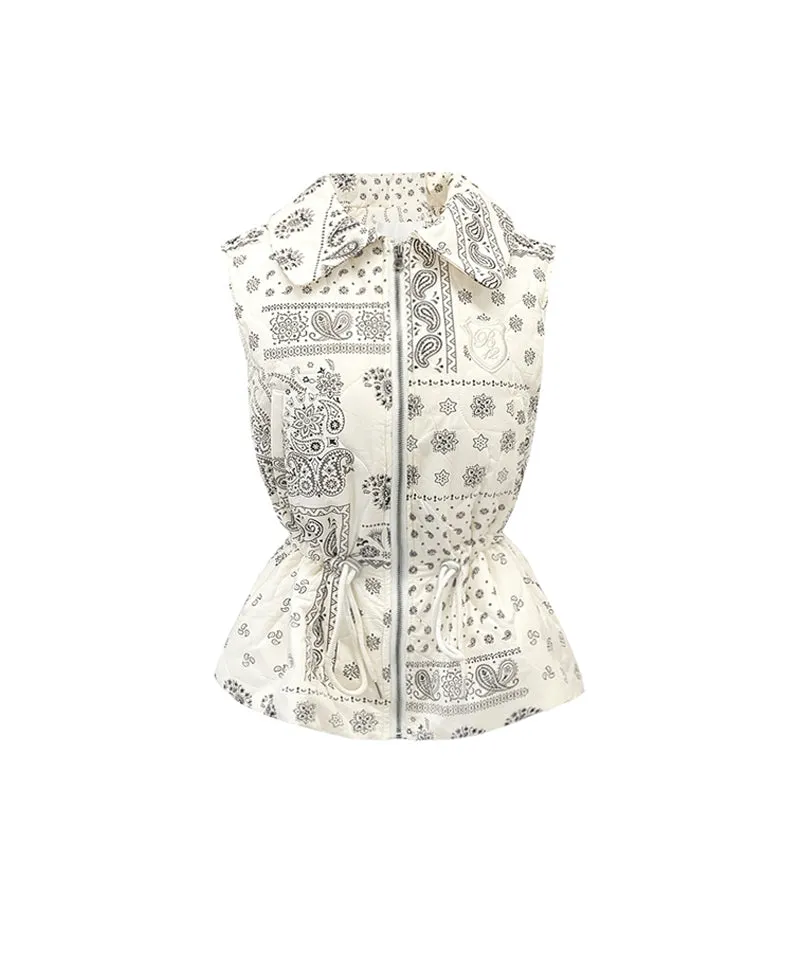 BENECIA 12 Bandana Quilted Vest - Ivory