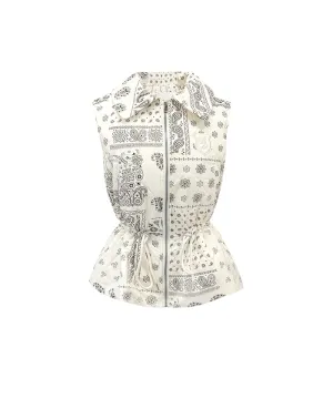 BENECIA 12 Bandana Quilted Vest - Ivory