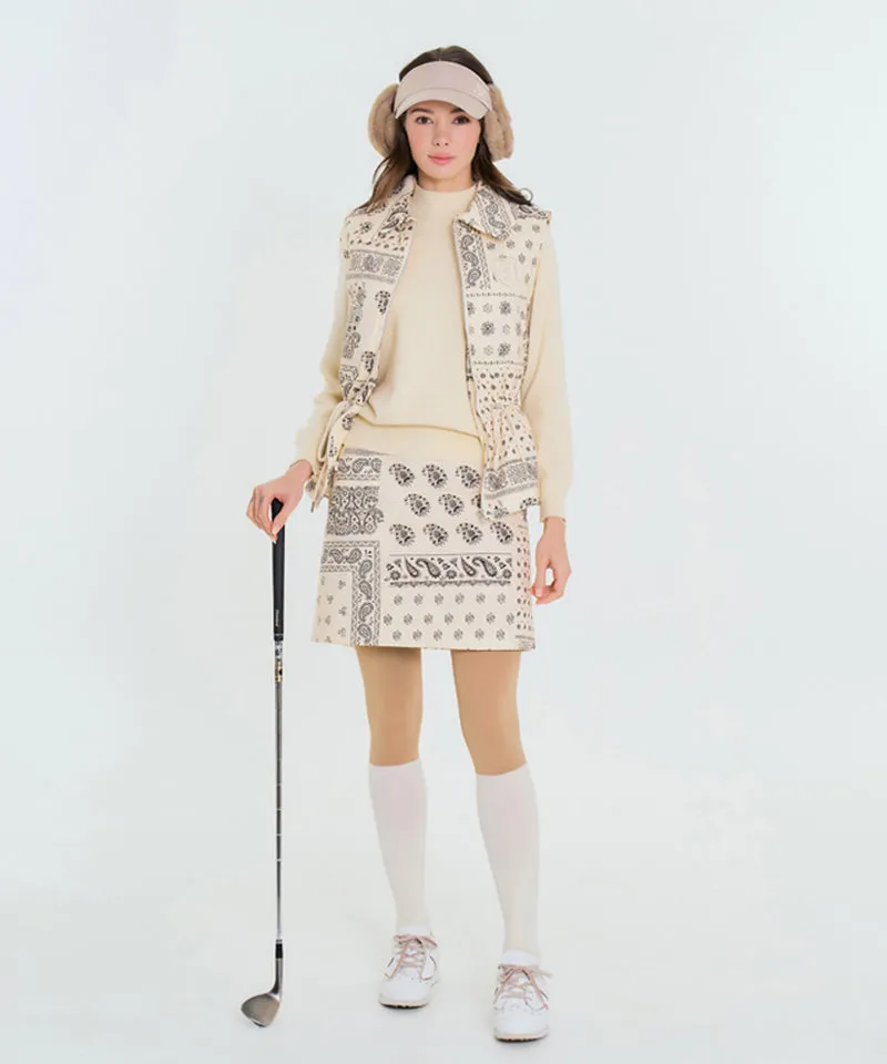 BENECIA 12 Bandana Quilted Vest - Ivory