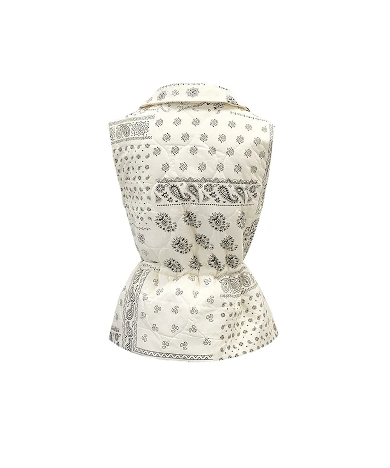 BENECIA 12 Bandana Quilted Vest - Ivory