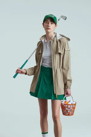 BIRDIE Womens Golf Rain Jacket - Beige