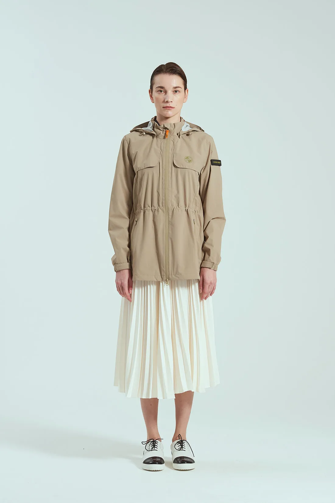 BIRDIE Womens Golf Rain Jacket - Beige