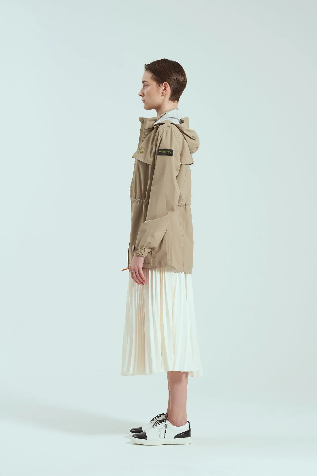 BIRDIE Womens Golf Rain Jacket - Beige