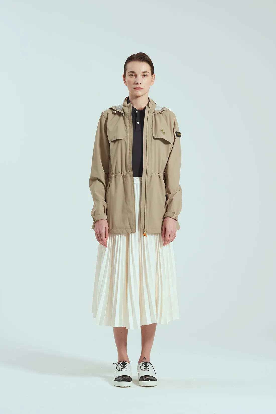 BIRDIE Womens Golf Rain Jacket - Beige