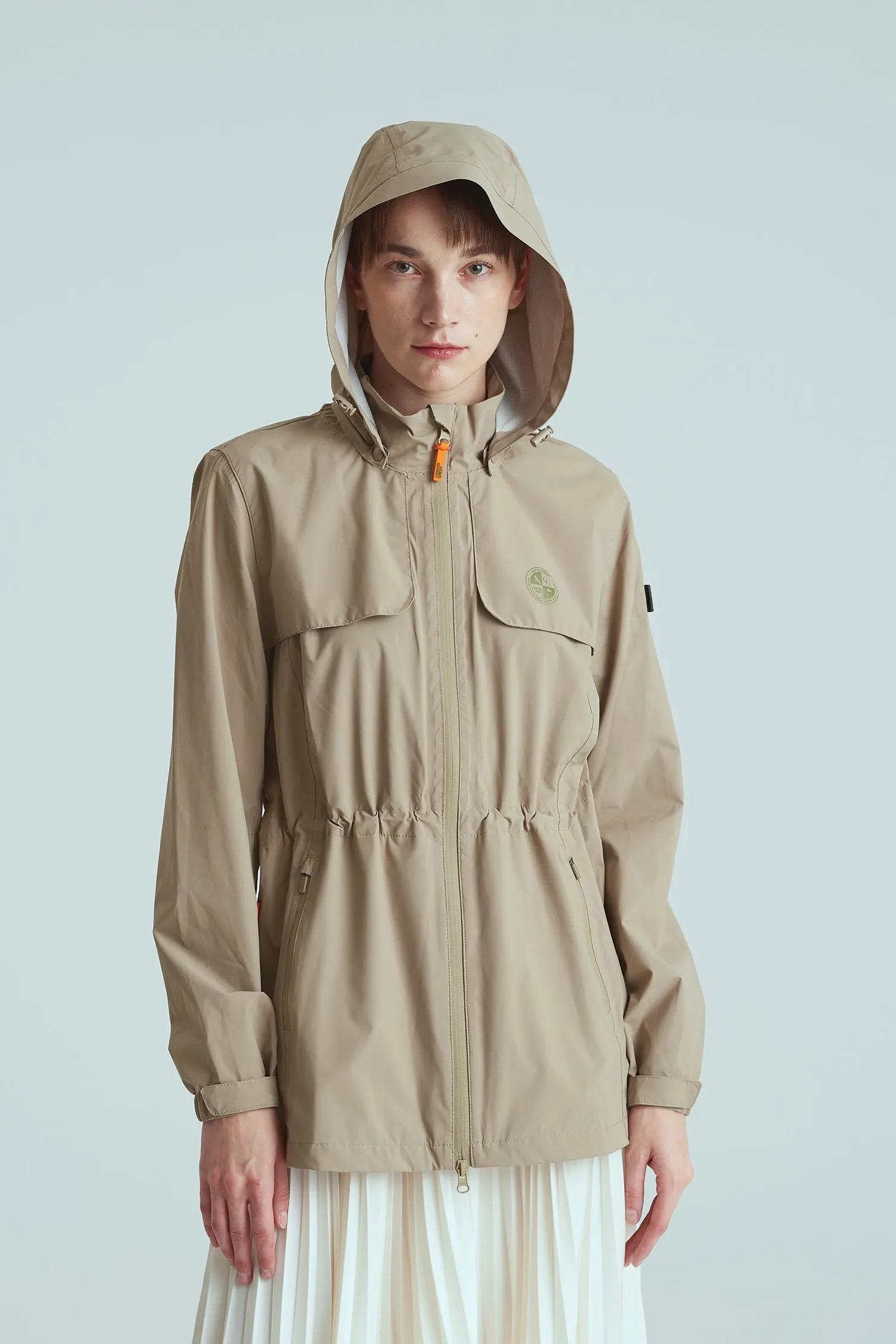 BIRDIE Womens Golf Rain Jacket - Beige