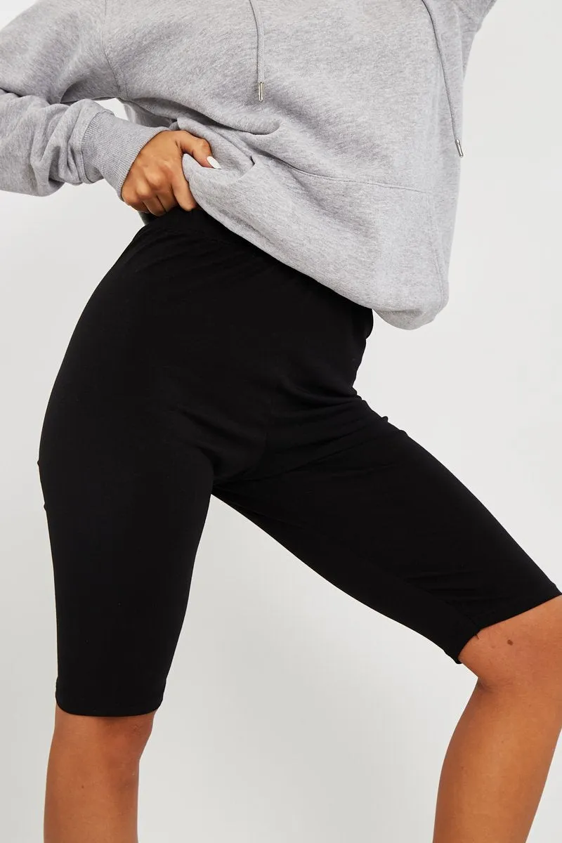 Black Jersey Cycling Shorts - Fiona