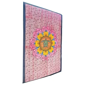 Blooming Floral Design Turtle Tapestry Bohemian Wall Hanging Bedspread