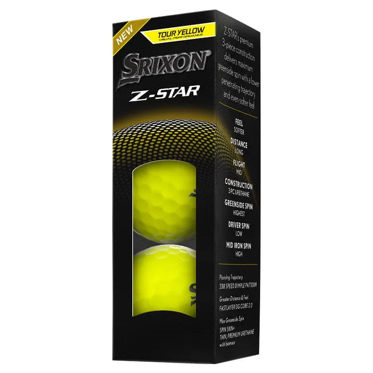 Bolas de golf amarillas Srixon Z Star, paquete de 12