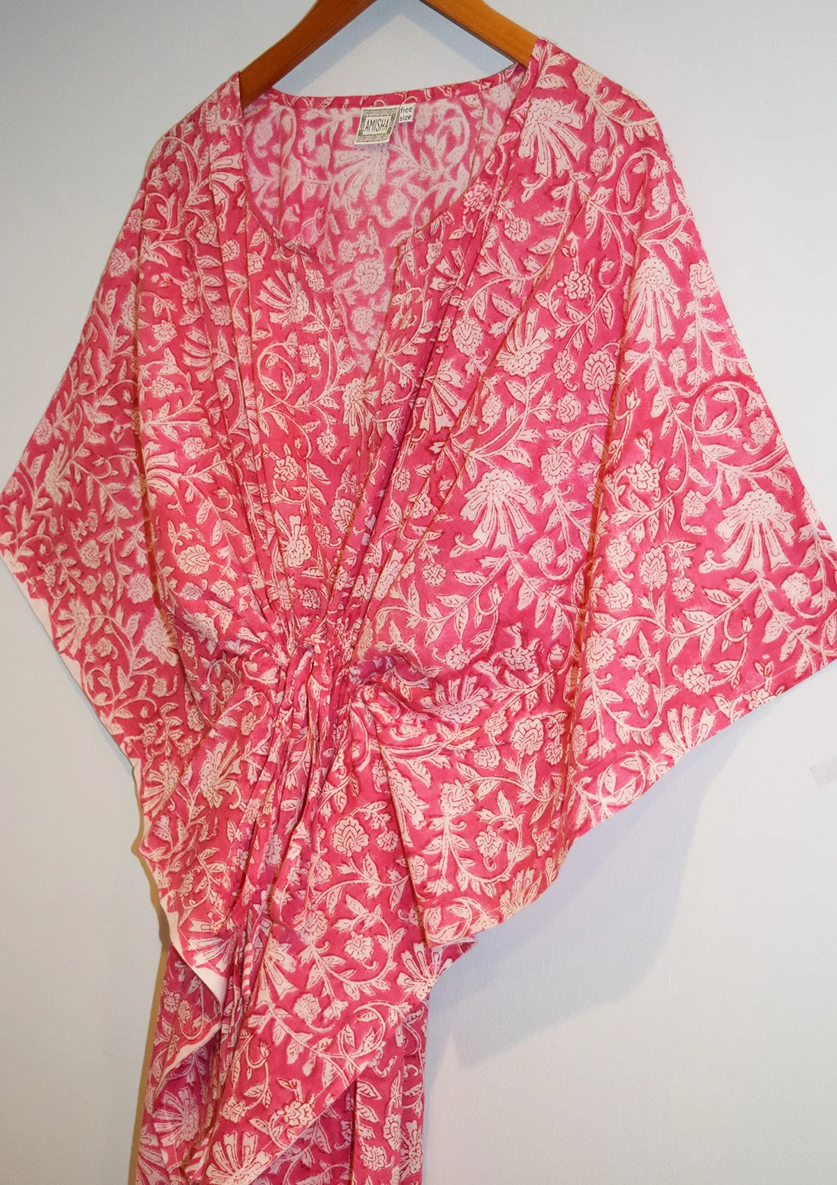 Border Print Long Kaftan | Flamingo