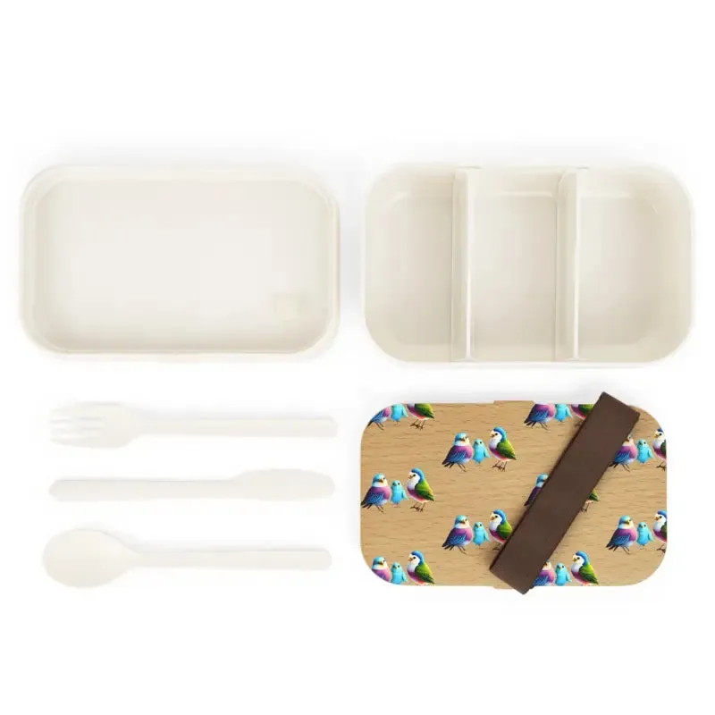 Bpa Free Bento Box with Cute Birds Charm
