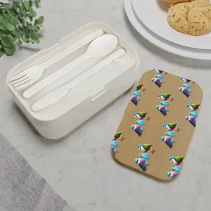 Bpa Free Bento Box with Cute Birds Charm