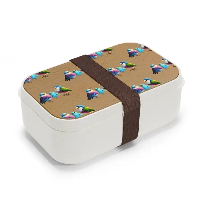 Bpa Free Bento Box with Cute Birds Charm