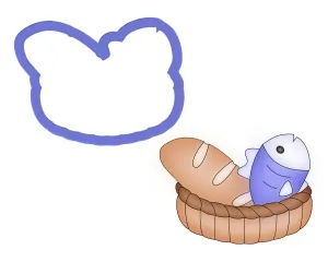 Bread and Fish in Basket Cookie Cutter