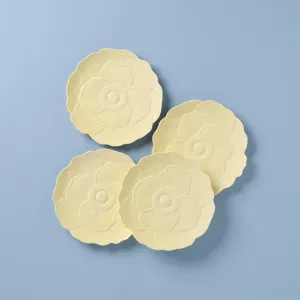 Butterfly Meadow Floral S/4 Accent Plates - Yellow