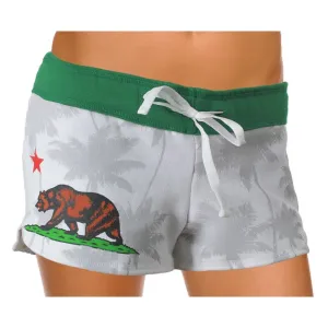 California State Flag Women's Fleece Shorts Drawstring Cover Up Beach Booty Running