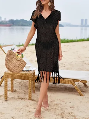 CALSUZ Women's Swimsuit Cover-Up Crochet Hollow Out Bikini Dresses