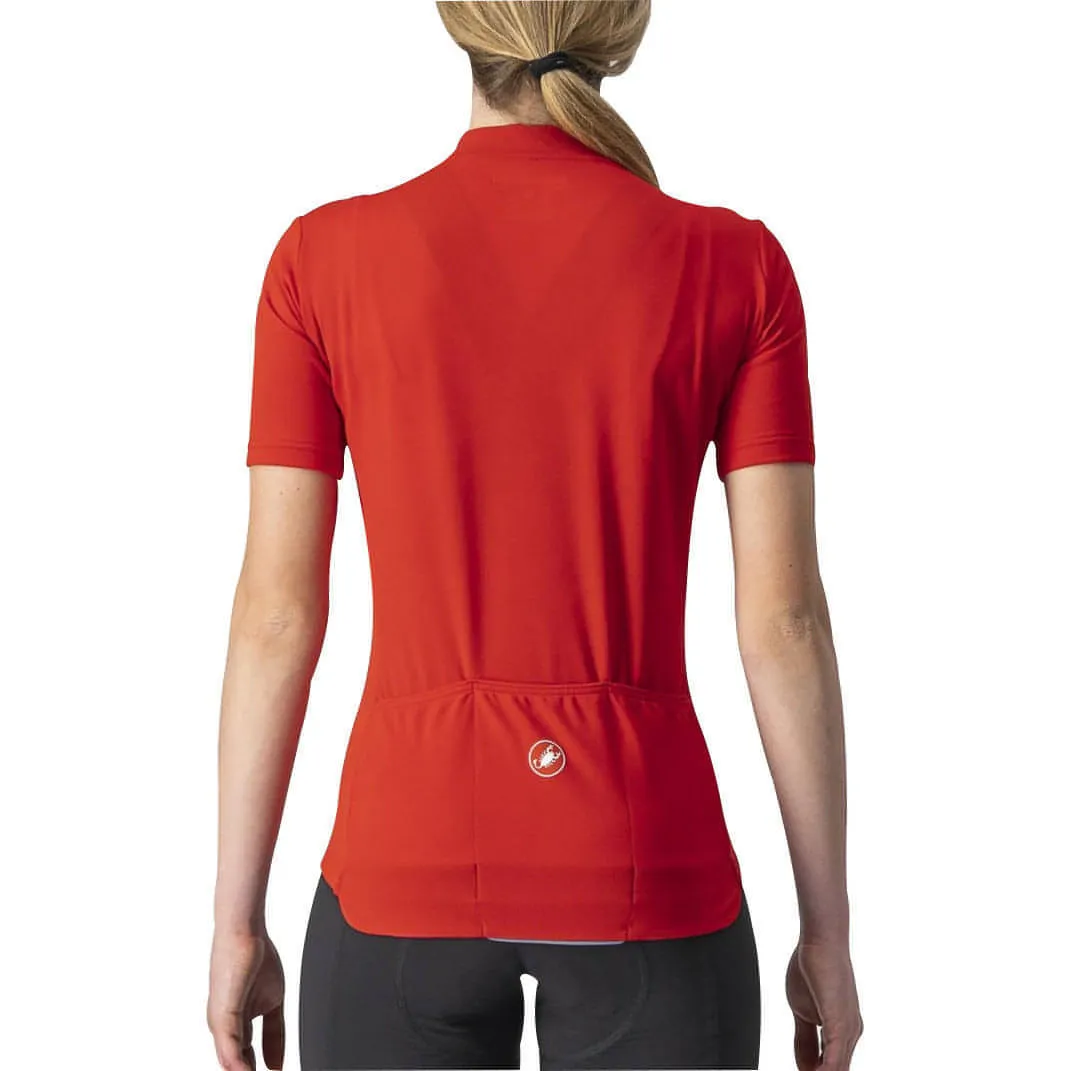 Castelli Anima 3 Short Sleeve Womens Cycling Jersey - Red