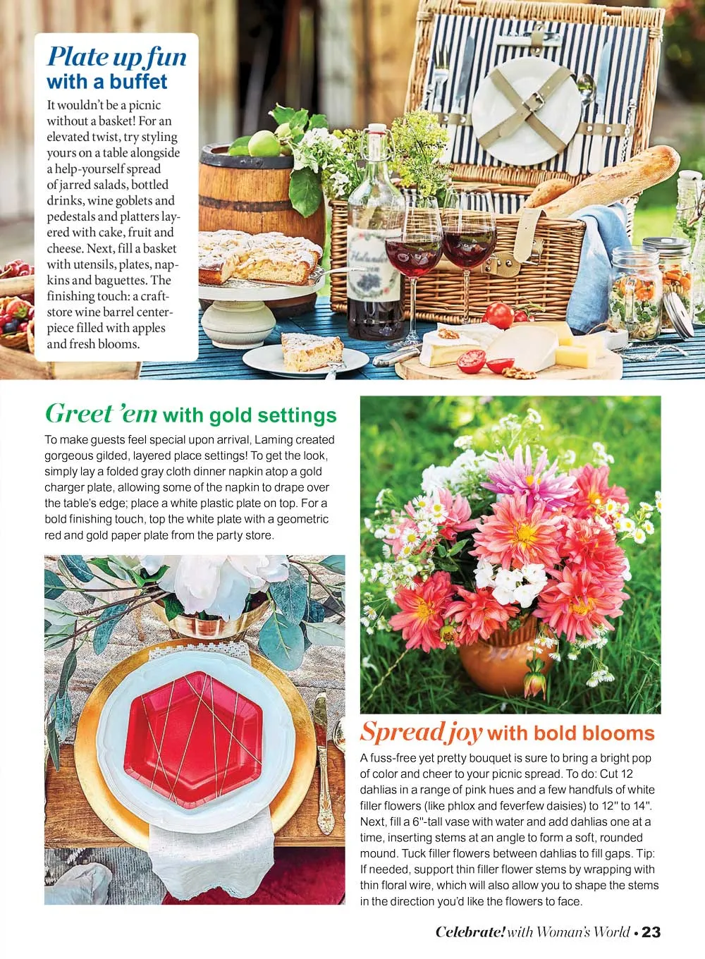 Celebrate With Woman's World - Summer Fun: 101 Recipes, Picnics, Barbecues, Holidays, 4th Of July, Buffets, Cakes, Brownies, Pies, Drinks, Salads, Pasta, Sandwiches, Iced Tea, Fast & Easy Party Ideas!