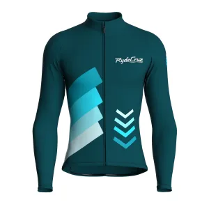 Celestial Grid | Midnight Green Male Long Sleeves Jersey