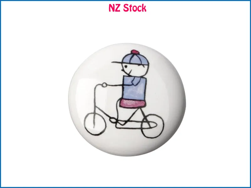 Ceramic Knob Handle - Cycling Boy