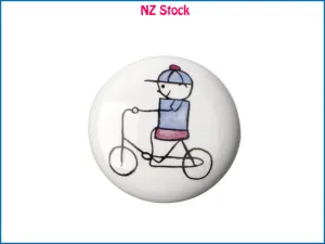Ceramic Knob Handle - Cycling Boy