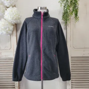 Columbia Sherpa Grey zippered Sweater Large