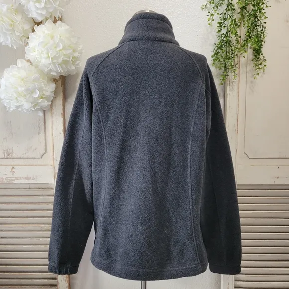 Columbia Sherpa Grey zippered Sweater Large