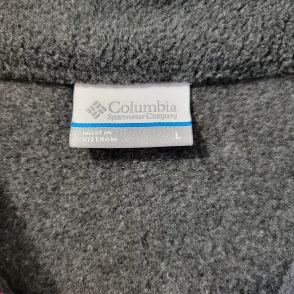 Columbia Sherpa Grey zippered Sweater Large