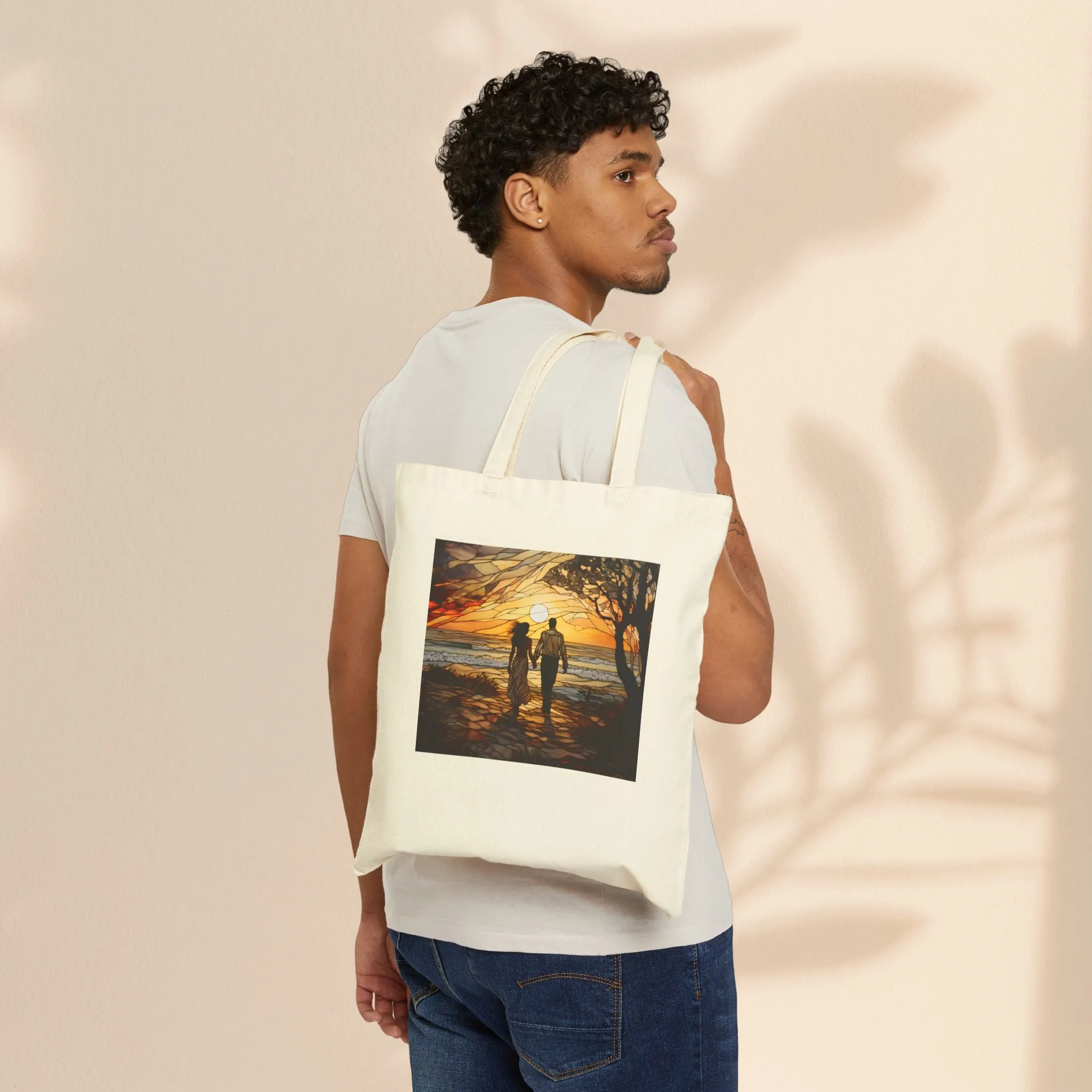 Cotton Canvas Tote Bag - Sunset Lovers
