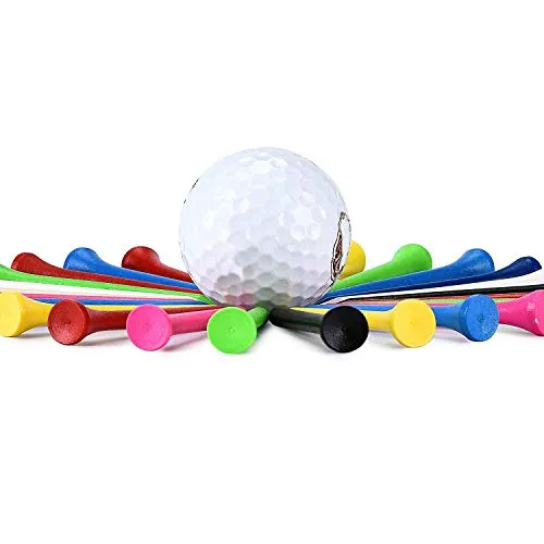 Crestgolf Wood Golf Tees 2-1/8 inch Pack of 100 (Mixed Color)…