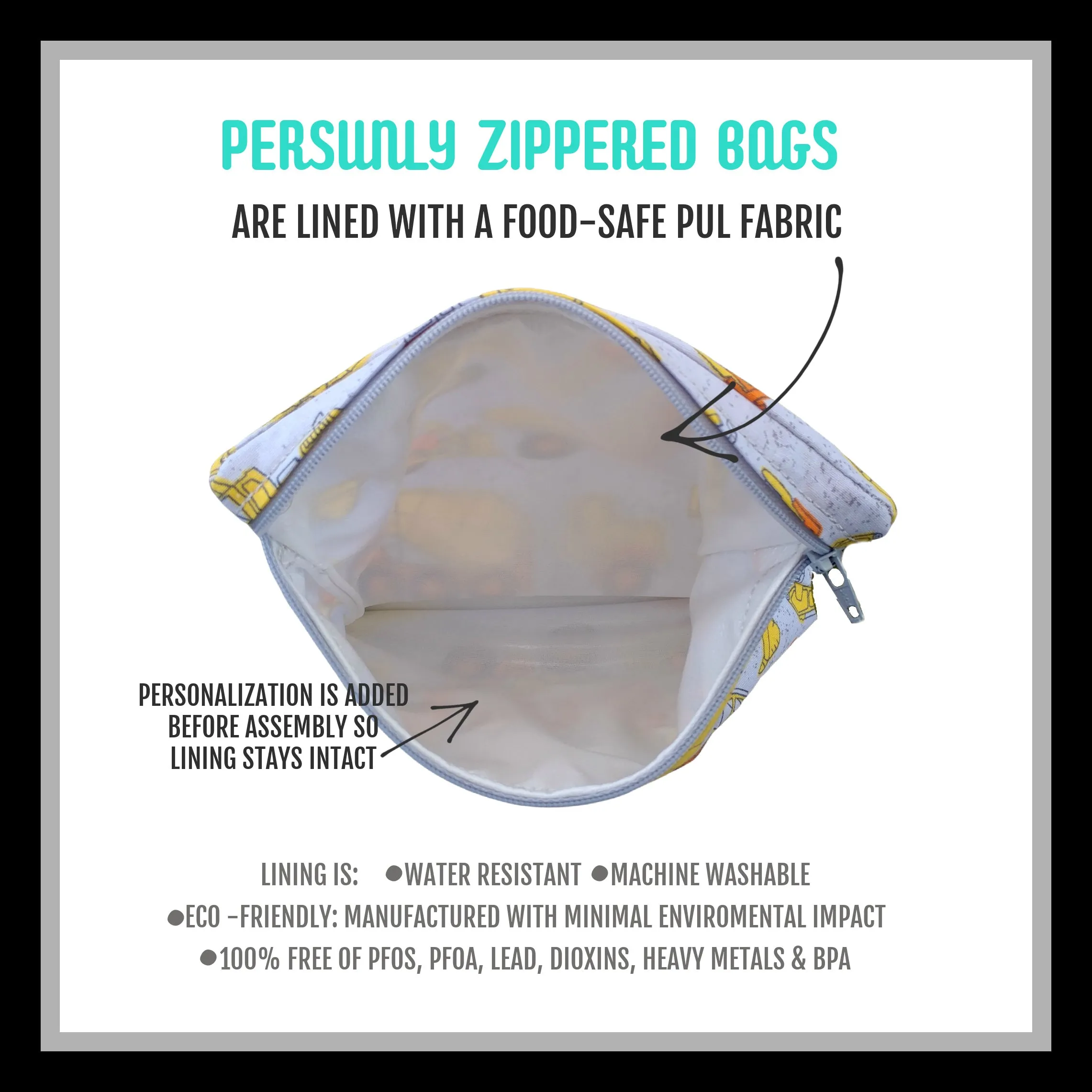 CUSTOM Fabric Reusable Food Bag