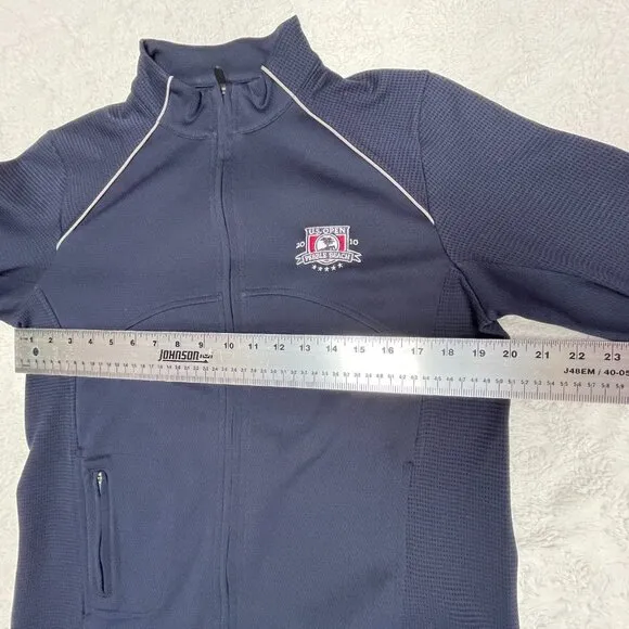 Cutter &amp; Buck CB Drytec Womens Zip Jacket Large U.S Open 2010 Pebble Beach Navy
