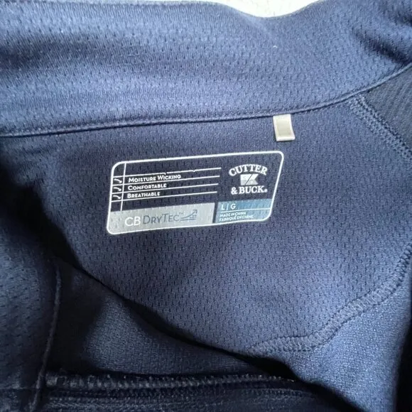 Cutter &amp; Buck CB Drytec Womens Zip Jacket Large U.S Open 2010 Pebble Beach Navy