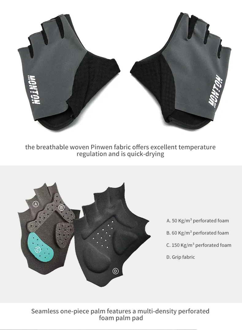 CYCLING GLOVES HALF FINGER SHADOW GRAY