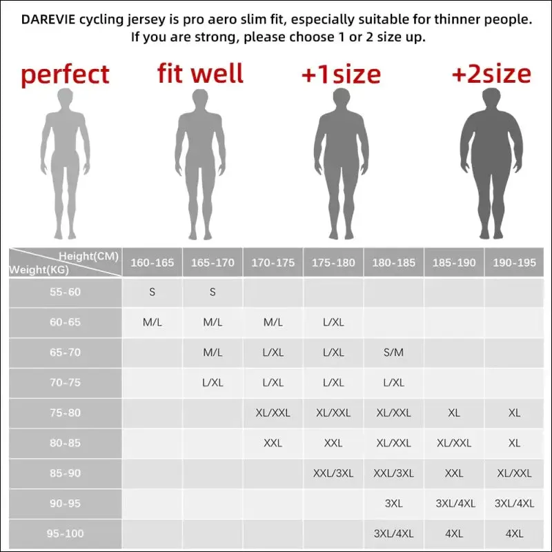 Darevie long sleeve cycling jersey - pro aero slim fit, breathable, quick dry
