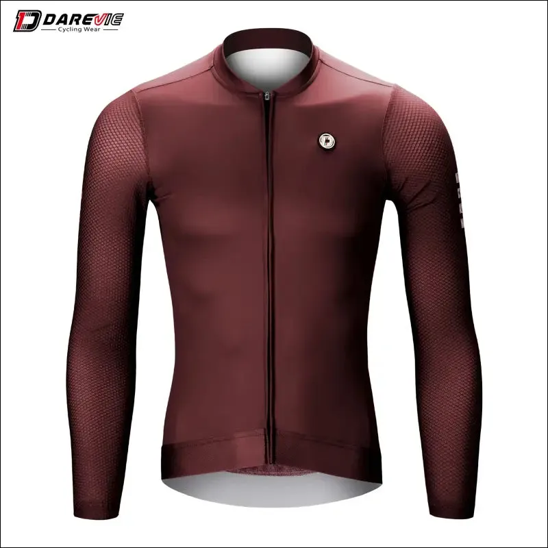 Darevie long sleeve cycling jersey - pro aero slim fit, breathable, quick dry