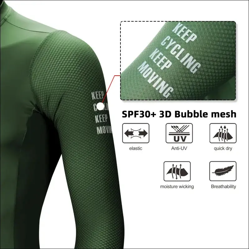 Darevie long sleeve cycling jersey - pro aero slim fit, breathable, quick dry