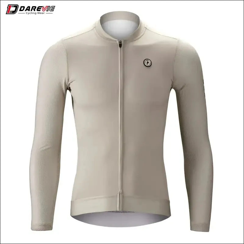 Darevie long sleeve cycling jersey - pro aero slim fit, breathable, quick dry