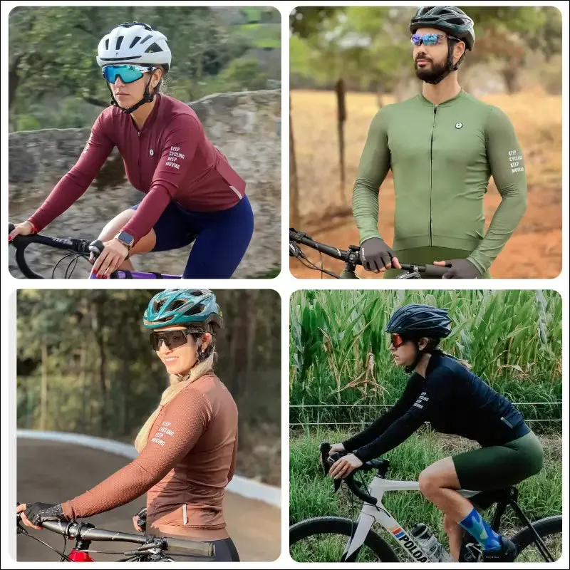 Darevie long sleeve cycling jersey - pro aero slim fit, breathable, quick dry