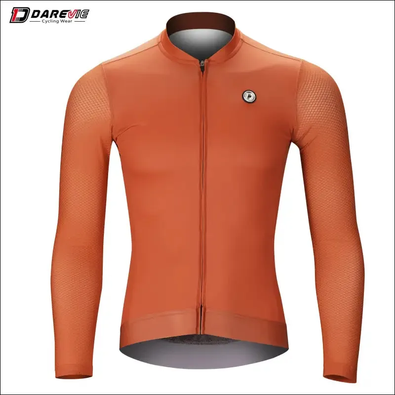 Darevie long sleeve cycling jersey - pro aero slim fit, breathable, quick dry