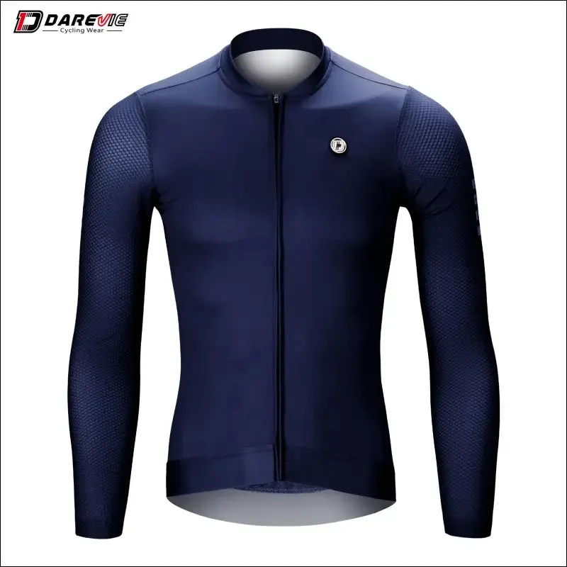 Darevie long sleeve cycling jersey - pro aero slim fit, breathable, quick dry