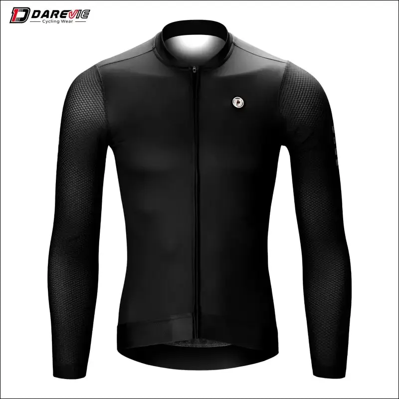 Darevie long sleeve cycling jersey - pro aero slim fit, breathable, quick dry