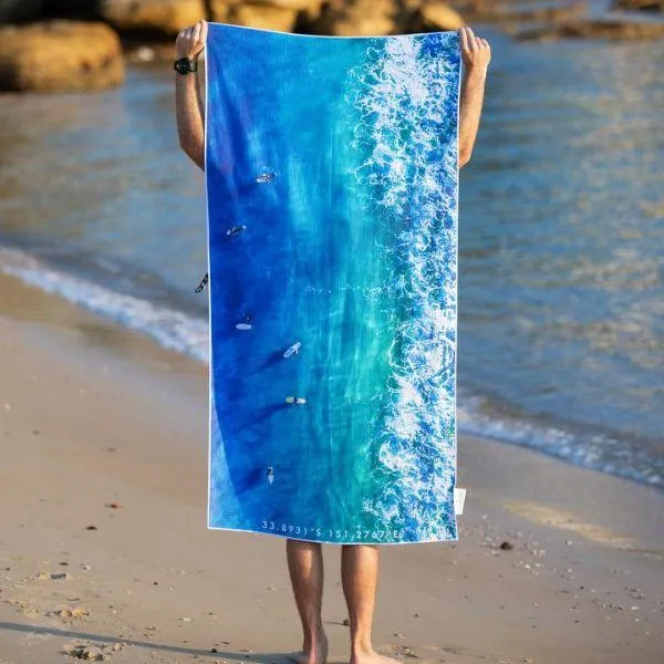 DESTINATION LABEL  Towel - Blue Boards
