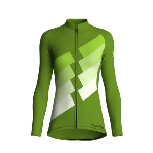 Digital Echo | Khaki Green Female Long Sleeves Jersey